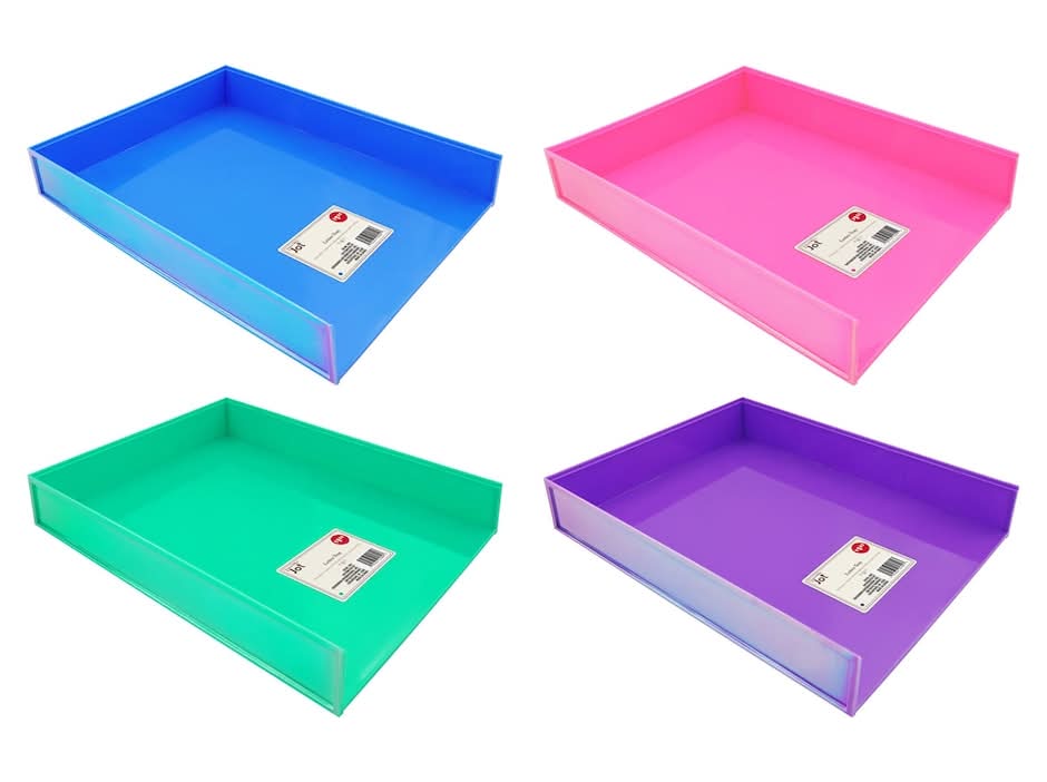 Jot Assorted Iridescent Letter Tray, 1 ct.