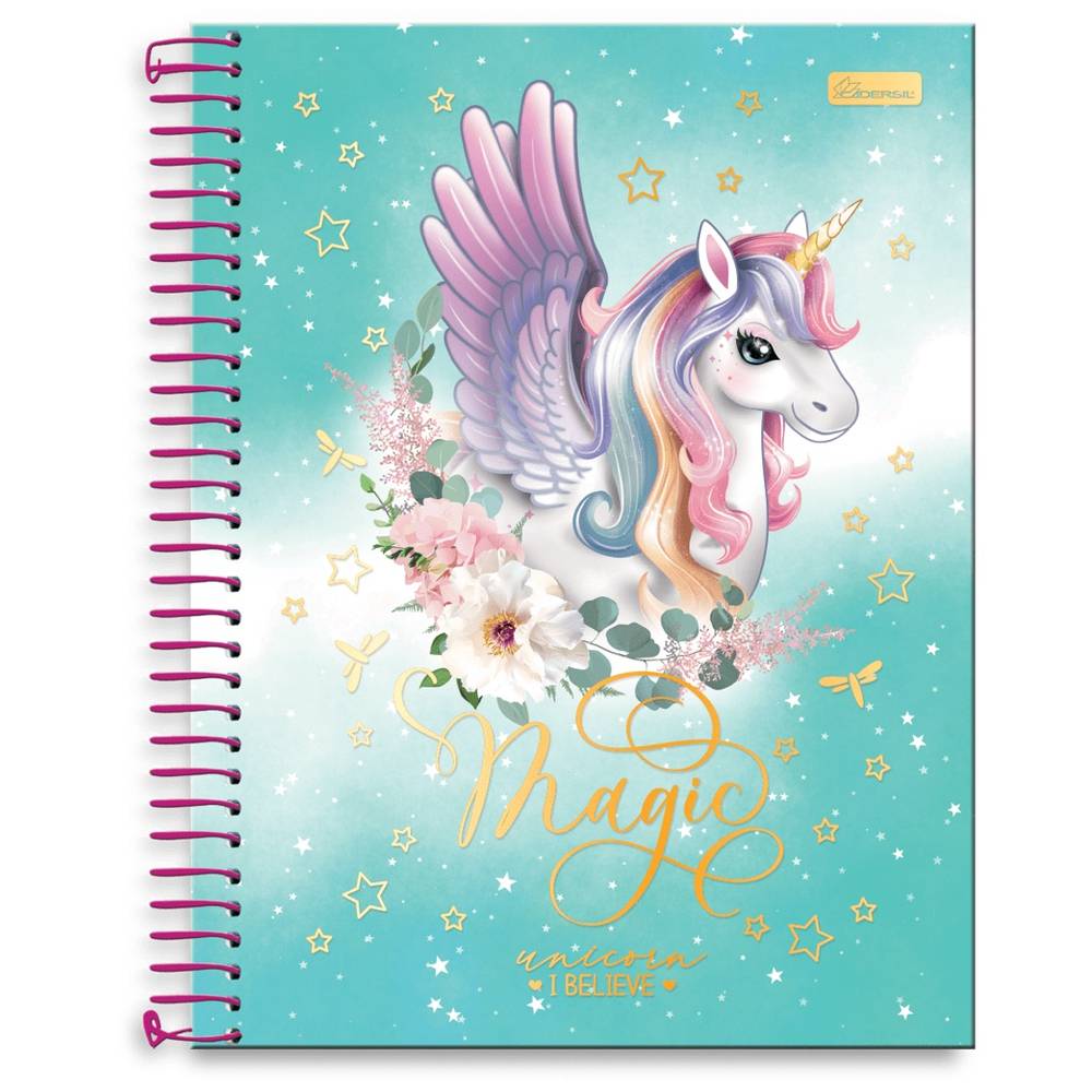 Cadersil caderno universitário capa dura unicorn (1 máteria)