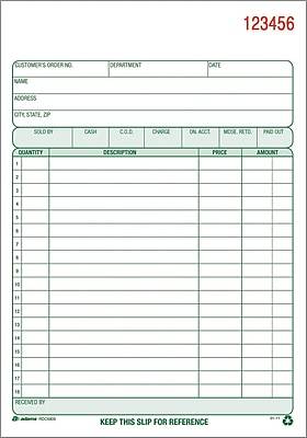 Adams 2 Part Carbonless Sales Orders Rdc5805