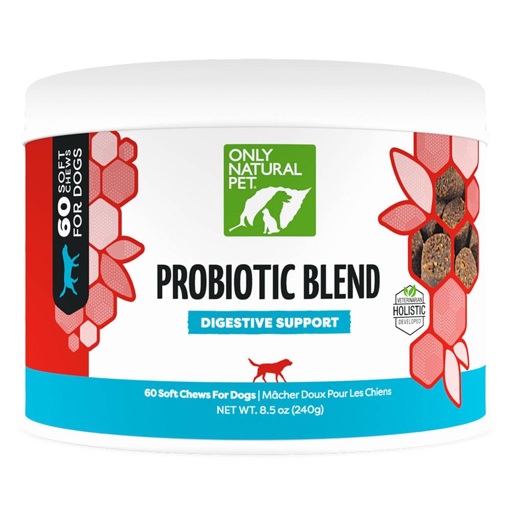 Only Natural Pet Probiotic Blend Digestive Support Soft Dog Chews, None (8.5 oz, 60 ct)