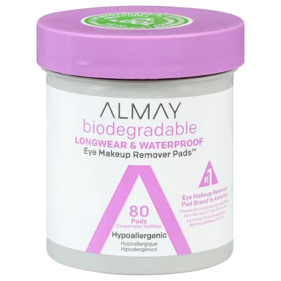 Almay Biodegradable Longwear & Waterproof Eye Makeup Remover Pads ( 80 ct)