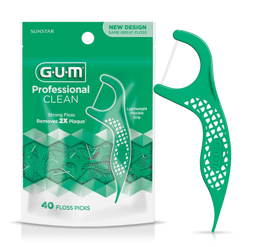 GUM Professional Clean Flosser Picks Fresh Mint (2.1 oz)