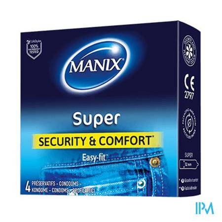 Manix Super Preservatifs 4 Préservatifs - Sexualité