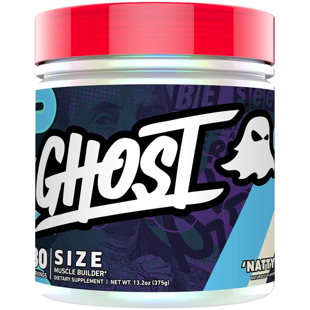 Ghost Size Creatine Muscle Builder Dietary Supplement, Natty (13.2 oz)