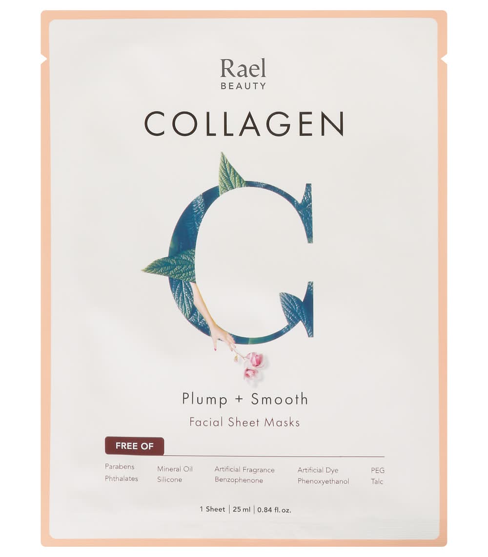 Rael Plump + Smooth Collagen Facial Sheet Masks (0.84 fl oz)