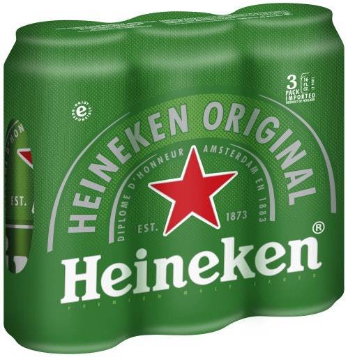 Heineken Lager Beer (3 ct, 16 fl oz)