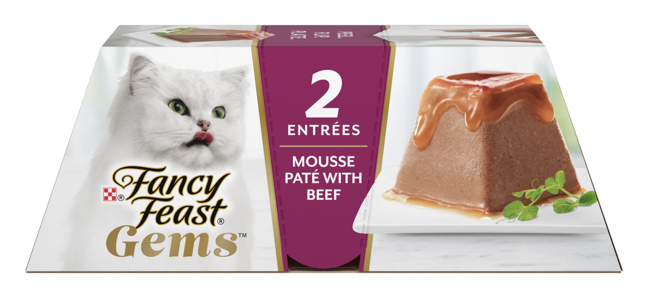 Purina Fancy Feast Gems Mousse Pate With Beef & Halo Of Savory Gravy Cat Food (4 oz, 2 ct)