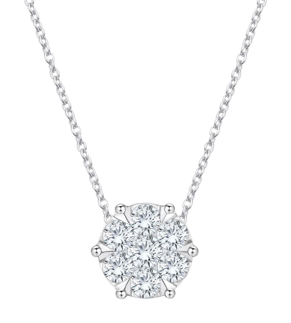 Round Brilliant 0.57 ctw VS2 Clarity, I Color Diamond 14kt White Gold Pendant