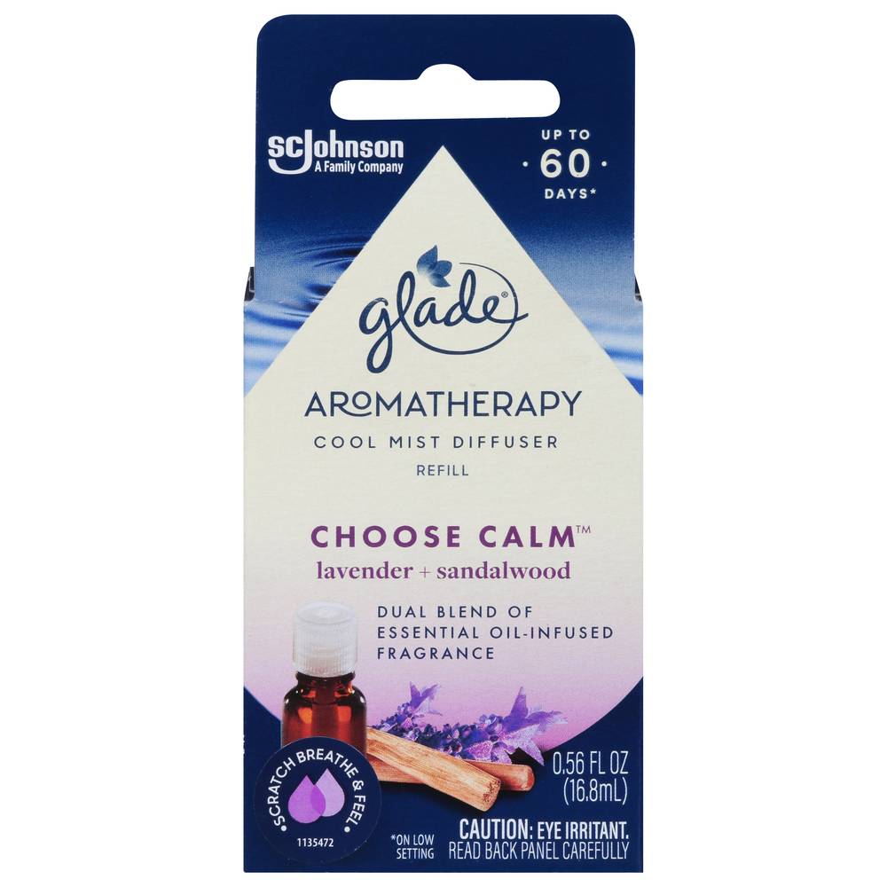 Glade Refill Choose Calm Aromatherapy Lavender + Sandalwood Cool Mist Diffuser