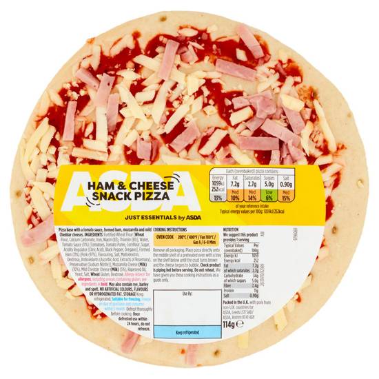 Asda Just Essentials Ham & Cheese Snack Pizza 114g