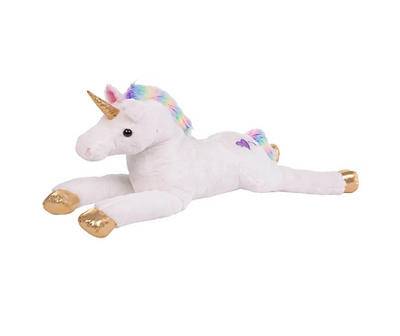 Hearthsong Razzle the Jumbo Plush Unicorn, White