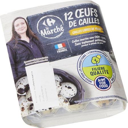 Œufs de Caille Sans OGM CARREFOUR - la boite de 12