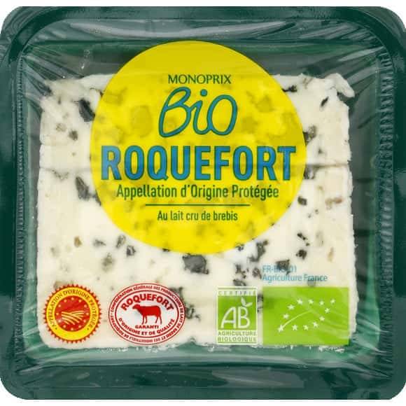 Monoprix Bio Roquefort Aop Au Lait Cru De Brebis La Barquette De 100 G