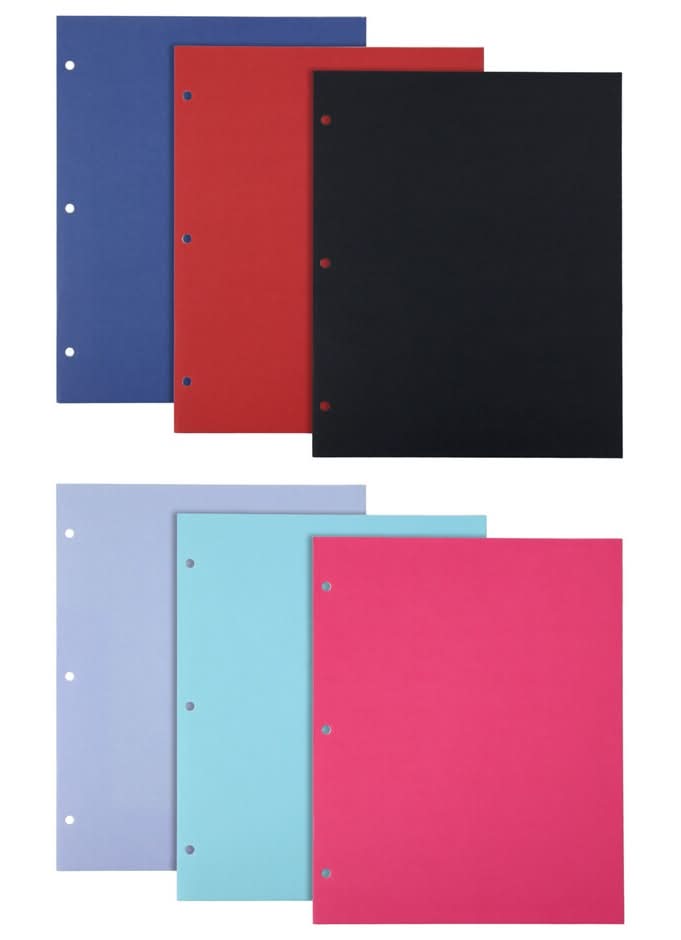 Jot 2-Pocket Portfolio Folders, 9.25x11.25 in, Assorted (6 ct)