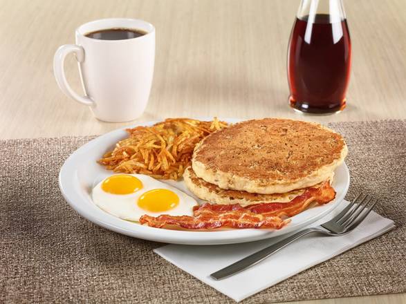 Hearty 9-Grain Pancake Slam (680-900 Cals)