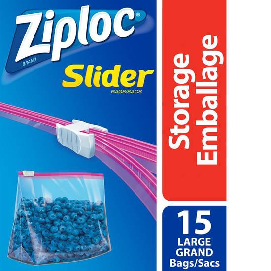 Ziploc Slider Bags Storage Large Powerguard (15 units)