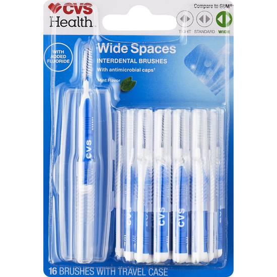 CVS Health Wide Spaces Interdental Brushes, Mint, 16 CT