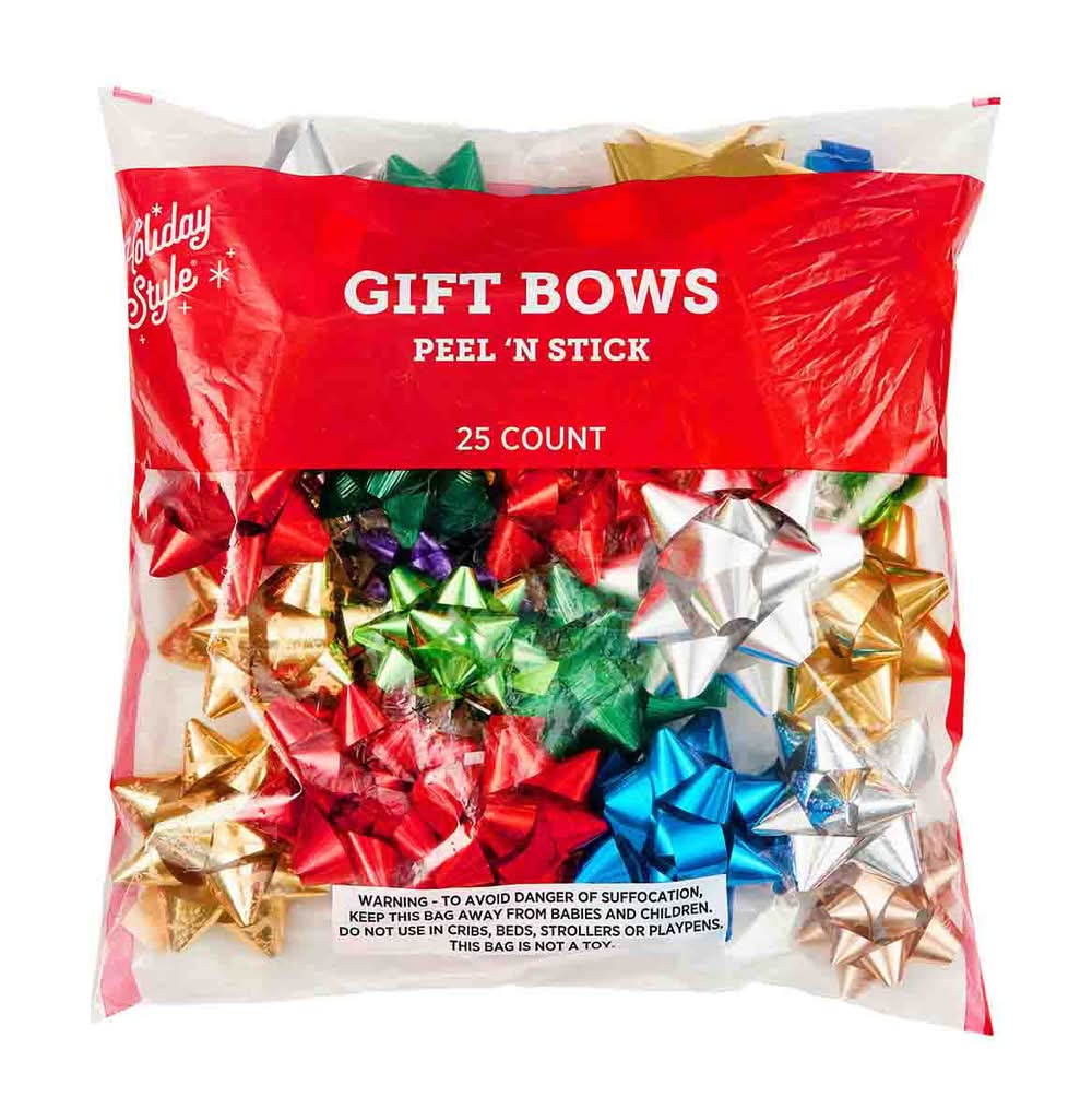 Holiday Style Christmas Gift Bows 24 Ct