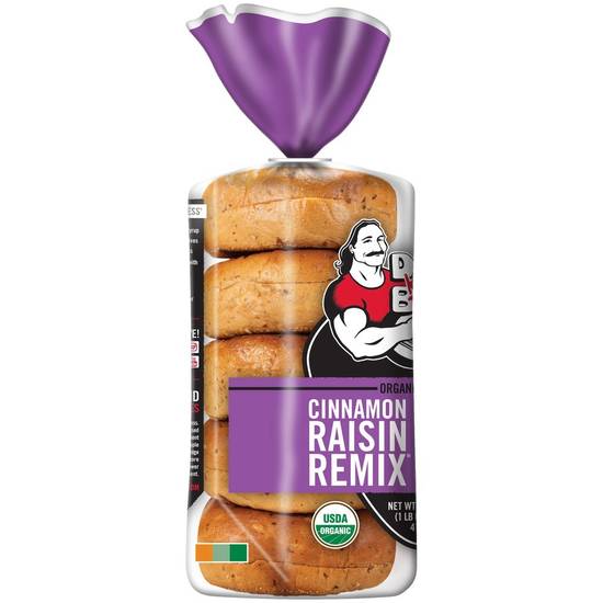 Organic Cinnamon Raisin Remix Bagels Dave's Killer Bread 16.8 oz