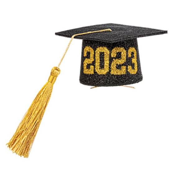 Glitter Black & Gold 2023 Miniature Graduation Cap