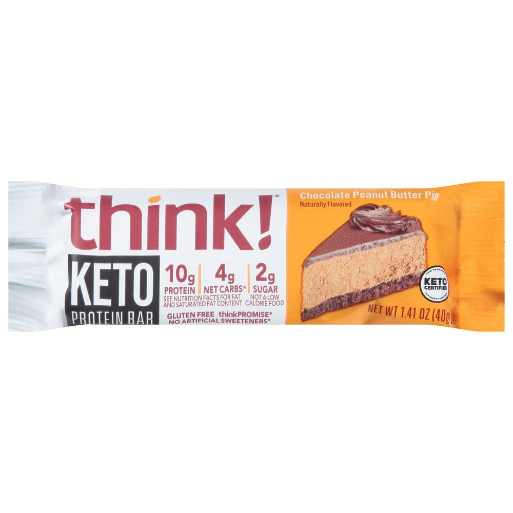 think! Pie Keto Protein Bar, Chocolate-Peanut Butter (1.41 oz)