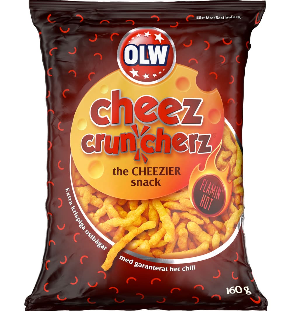 CHEEZ CRUNCHERS FLAMING HOT 160G