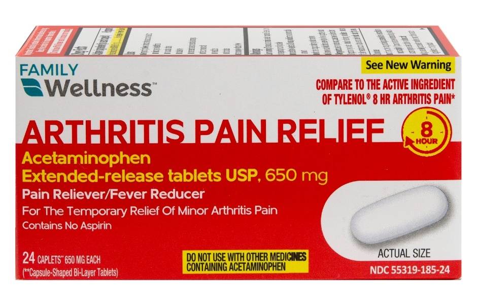 Family Wellness Arthritis Acetaminophen Pain Relief Tablets 650 mg (24 ct)
