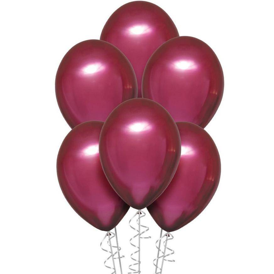 Party City Flamingo Metallic Chrome Satin Luxe Latex Balloons (6 ct) (pink)