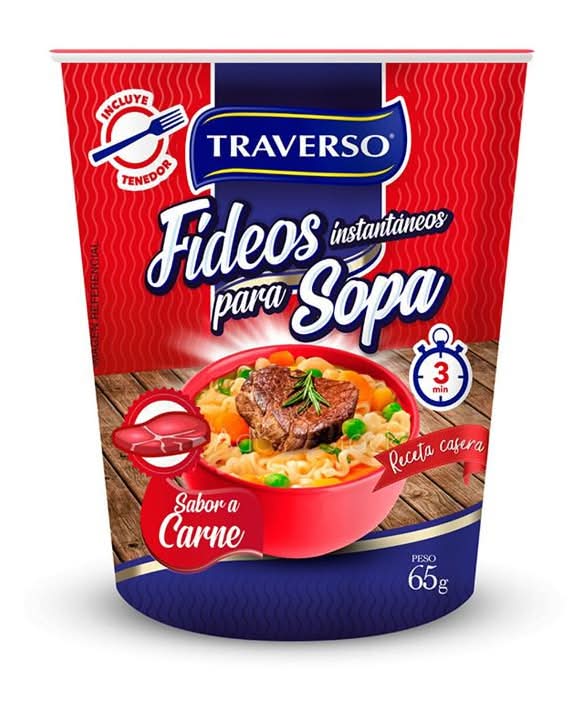 Traverso · Sopa instantanea fideos y carne (65 g)