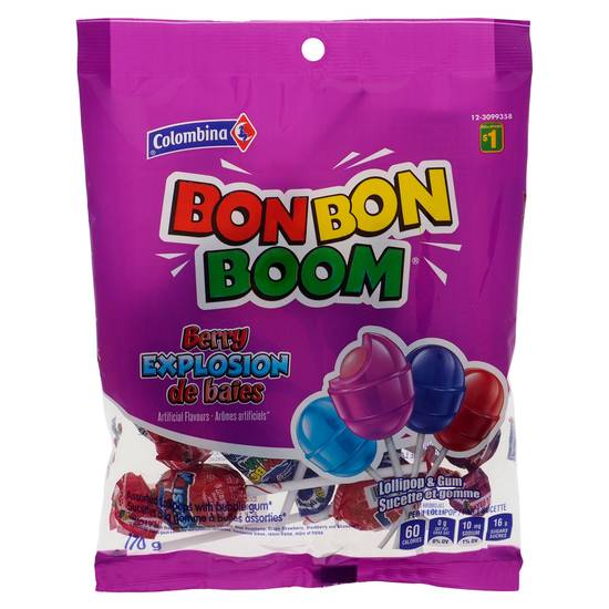 Colombina Bon Bon Boom Bubble Gum Pops (170 g)