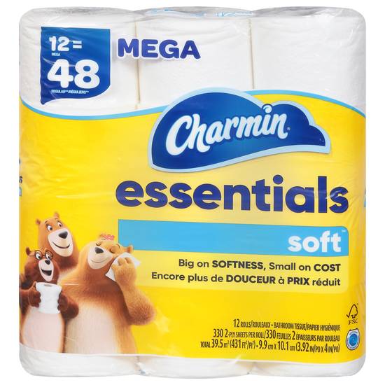 Charmin Essentials Soft Mega 2-ply Unscented Bathroom Tissue