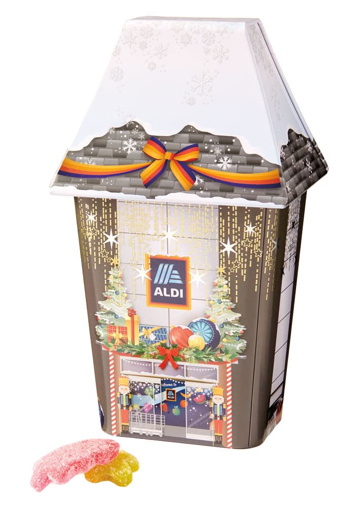 Aldi Tin Candy Filled House (3.53 oz)