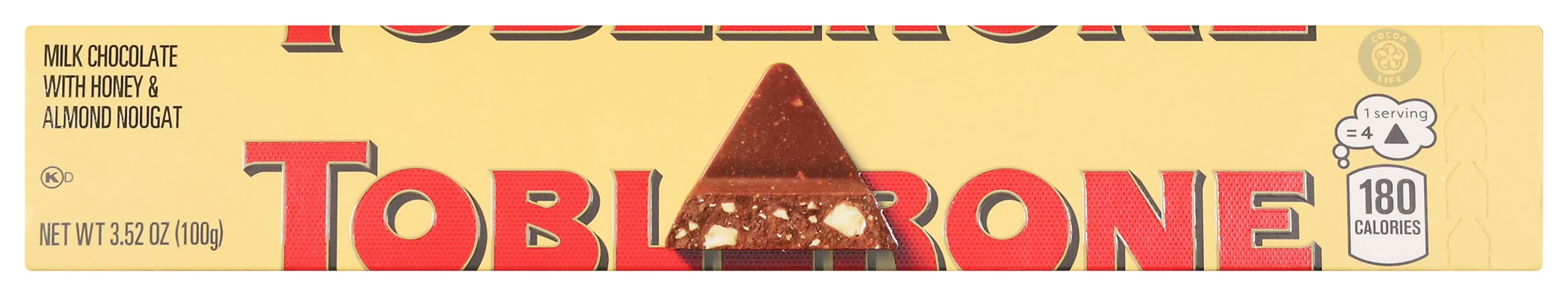 Toblerone Swiss Candy Bar, Milk Chocolate Honey & Almond Nougat (3.52 oz)