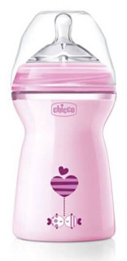 Biberão Natural Feeling Silicone +6 Meses Cap. 330 ml Rosa Chicco 1 un