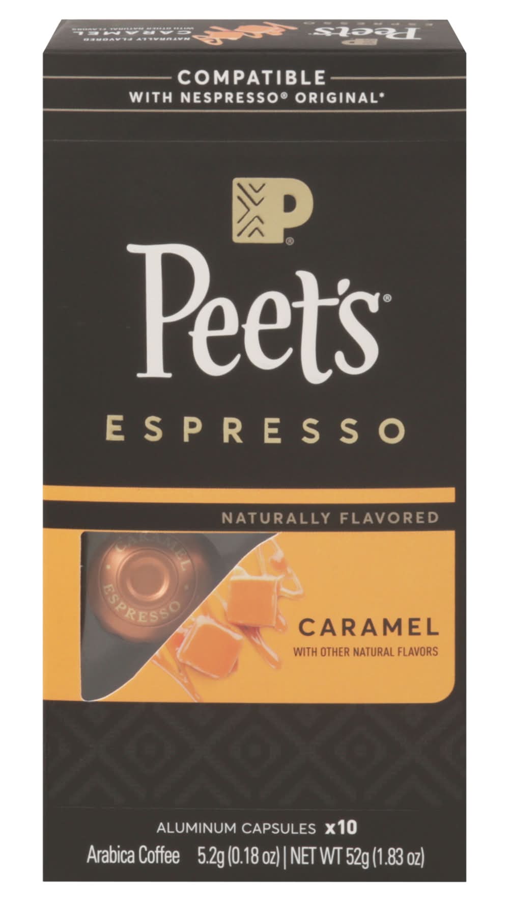 Peet's Coffee Dark Roast Espresso Capsules, Caramel (1.83 oz, 10 ct)