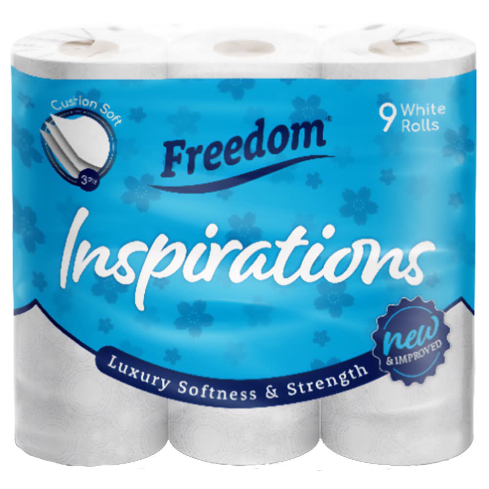 90 Rollen Freedom Inspirations Toilettenpapier – 3-lagig, Mit Shea Butter, Quilted