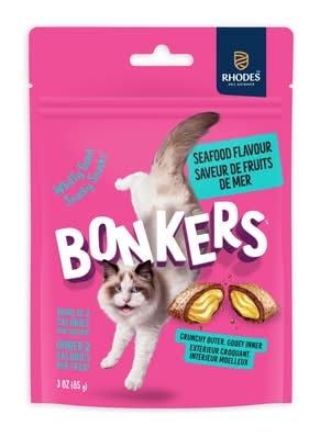 Bonkers Crunchy and Soft Cat Treats, Seafood (85 g)
