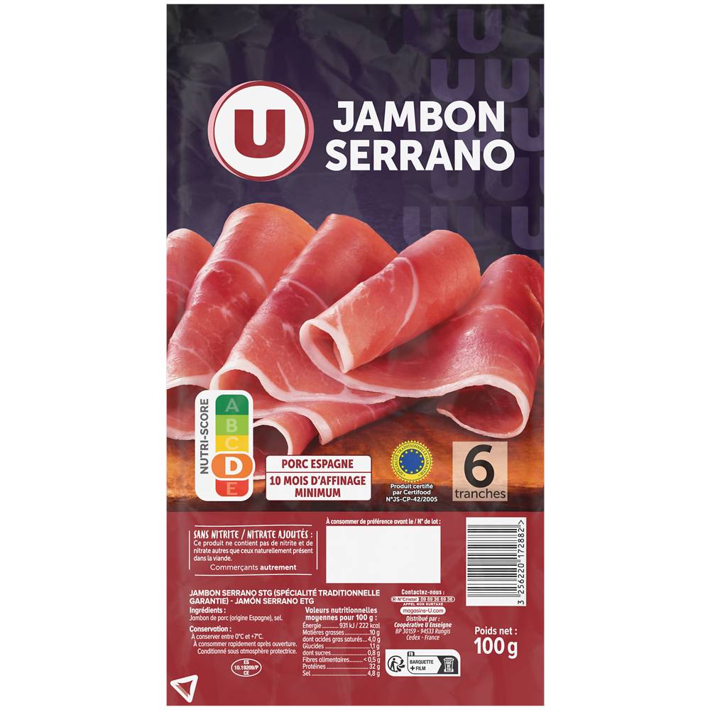 U - Jambon serrano (6 pièces)