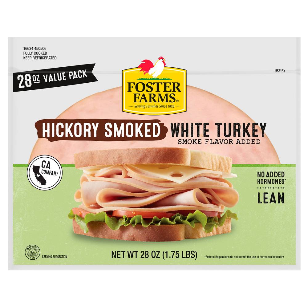 Foster Farms Hickory Smoked White Turkey Slices Value pack (28 oz)