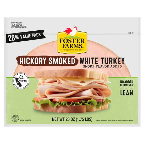 Foster Farms Hickory Smoked White Turkey Slices Value pack (28 oz)