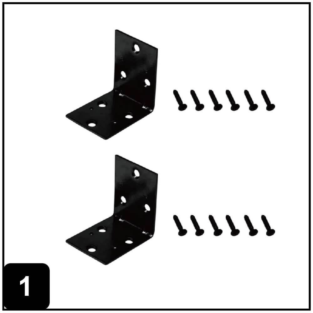 RELIABILT 2.5-in x 1.5-in x 2.5-in 1.8 -Gauge Black Steel Corner brace 2 -Pack