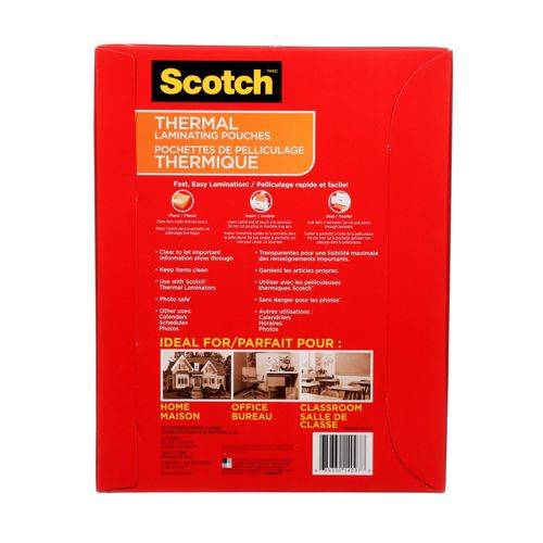 Scotch pochettes de pelliculage thermique (100 unités) - thermal laminating  pouches (100 units), Delivery Near You