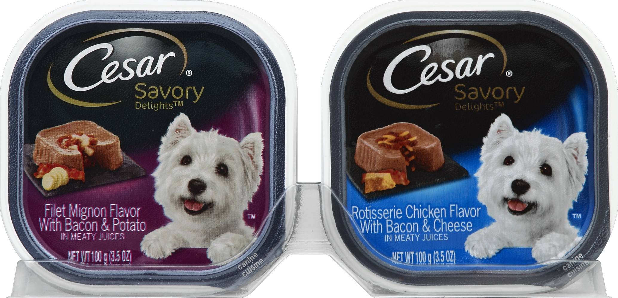 Cesar Canine Cuisine Loaf & Topper in Sauce Filet Mignon Flavor With Bacon & Potato Dog Food (3.5 oz)