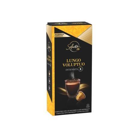 Carrefour Selection - Café capsules compatibles nespresso lungo équilibré intensité 6 (10 pièces, 52 g)