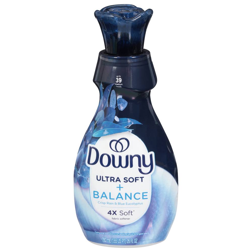 Downy Ultra Soft Balance Fabric Softener, Crisp Rain - Blue Eucalyptus (26 fl oz)