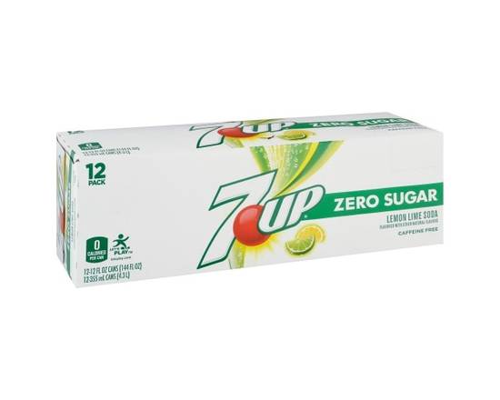 7 Up · Zero Sugar Lemon Lime Flavored Soda (12 x 12 fl oz)
