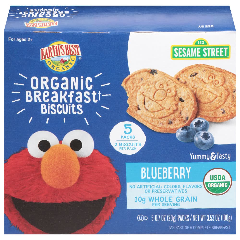 Earth's Best Sesame Street Organic Blueberry Breakfast Biscuits (3.53 oz, 5 ct)