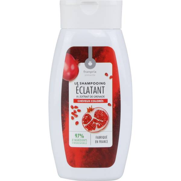 Franprix - Le shampooing éclatant à l'extrait de grenade cheveux colorés (250ml)