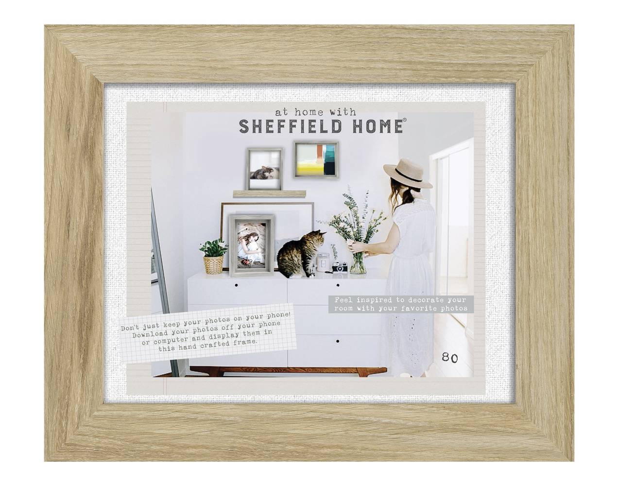 SHEFFIELD HOME Polystyrene Picture Frame, Natural Wood