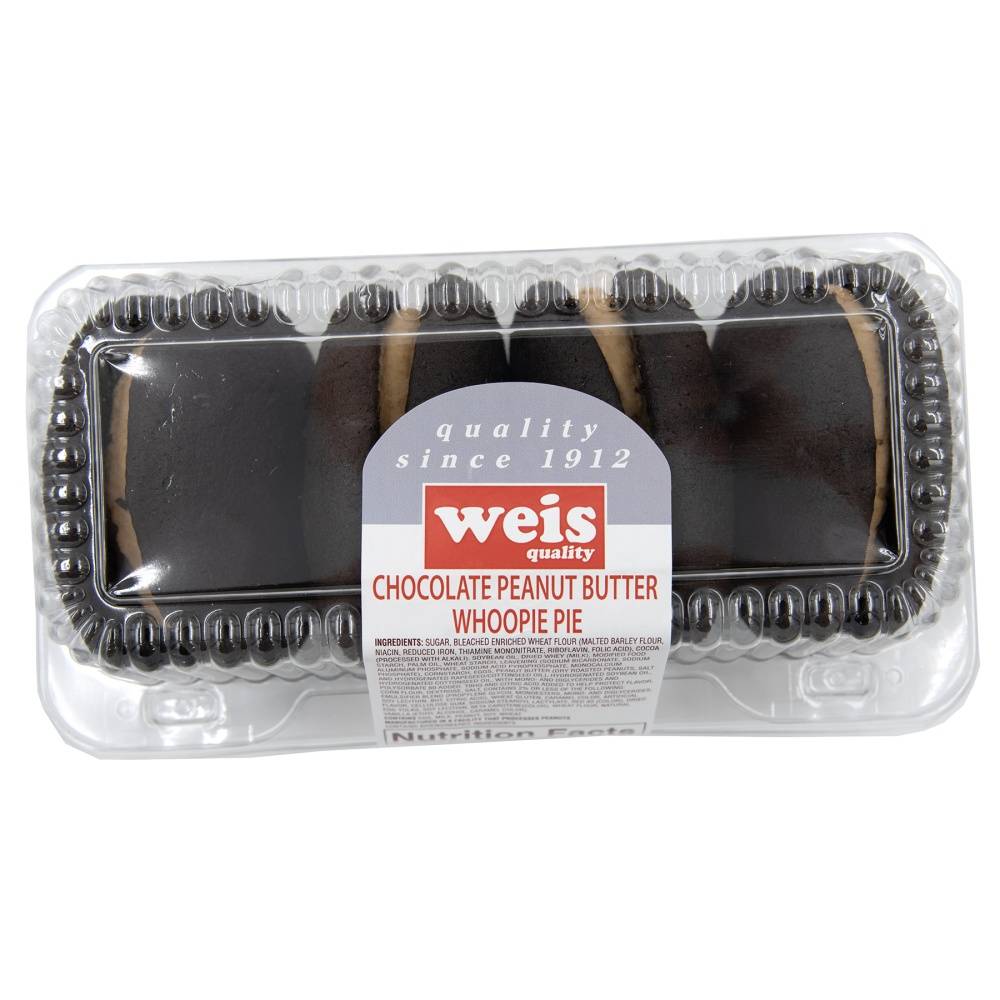 Weis Quality Whoopie Pies Chocolate Peanut Butter Filled